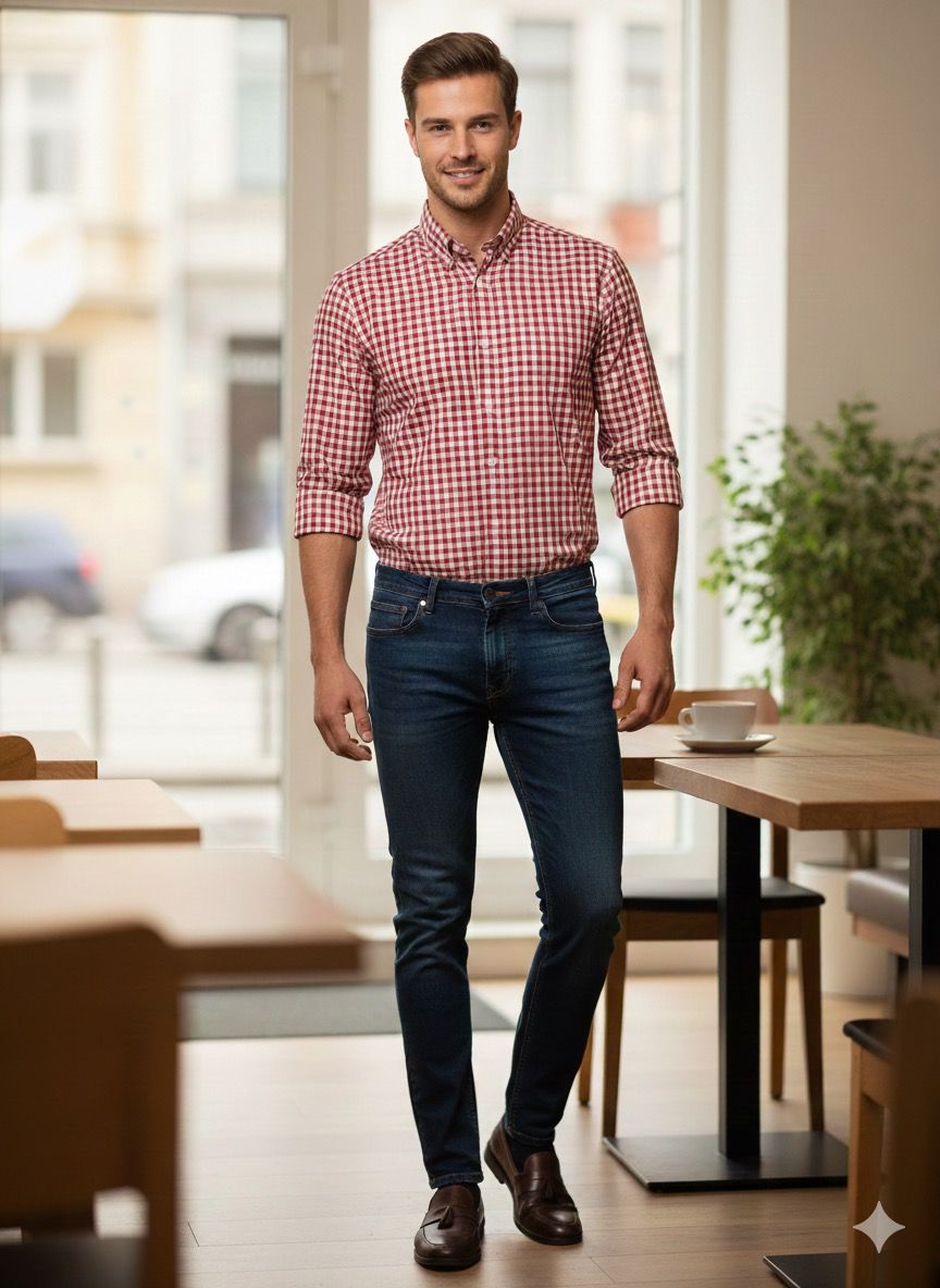 100% cotton checks Regular fit shirt