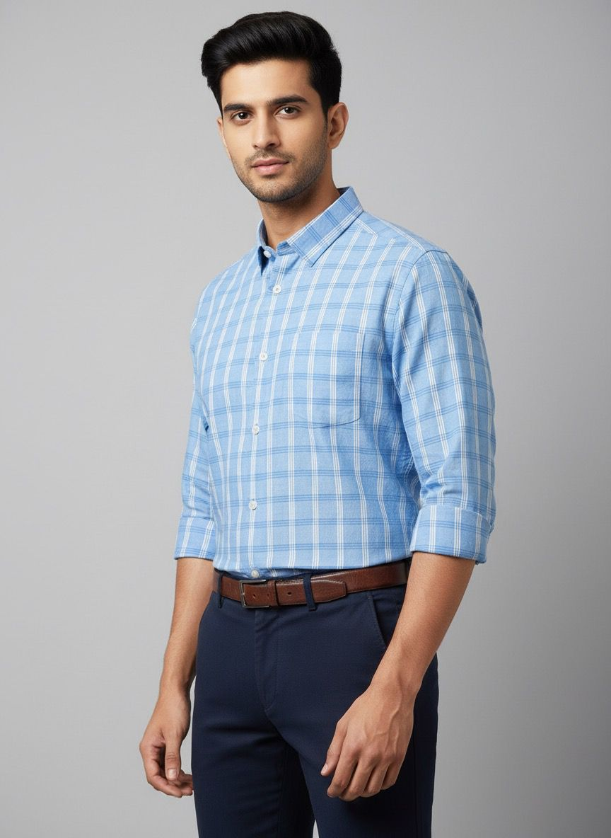 100% cotton checks Regular fit shirt