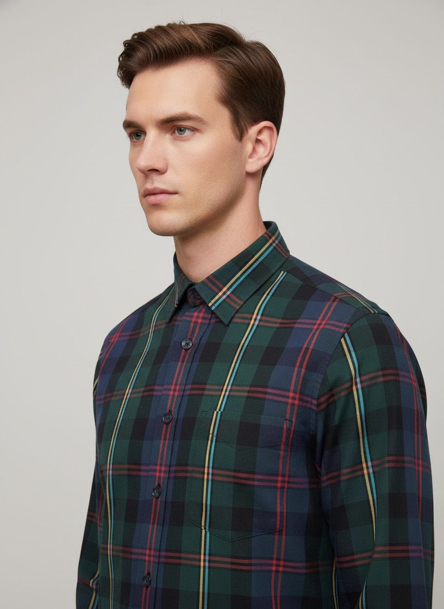 100% cotton checks Regular fit shirt - Image 3