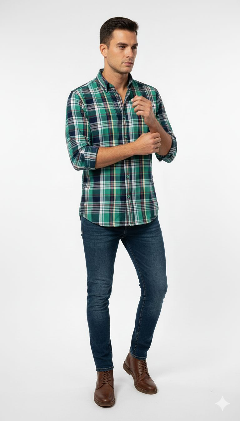 100% cotton checks Regular fit shirt