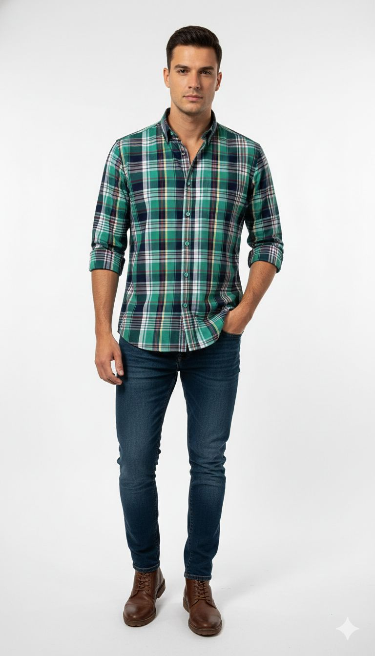 100% cotton checks Regular fit shirt - Image 3