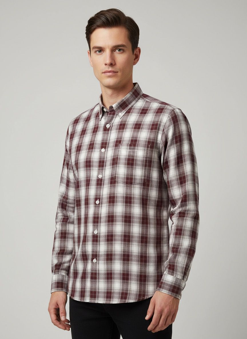 100% cotton checks Regular fit shirt - Image 3