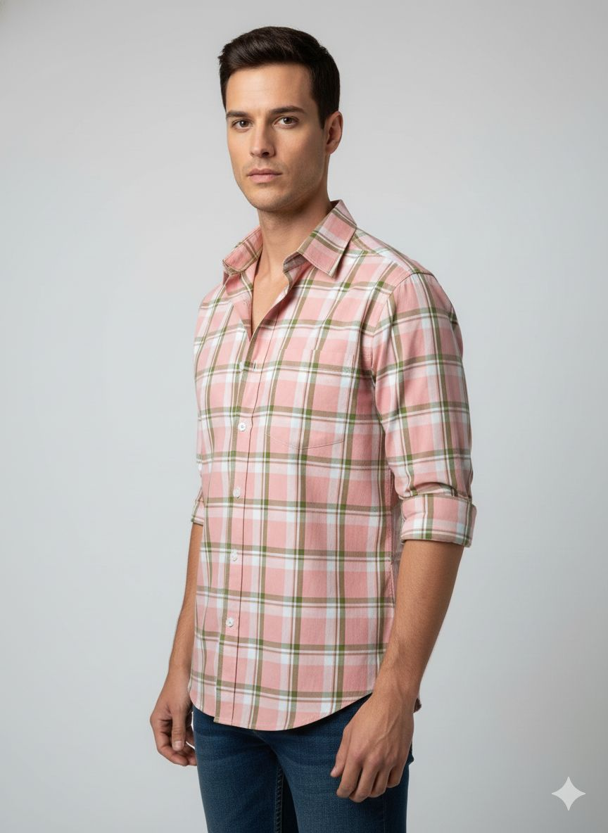 100% cotton checks Regular fit shirt