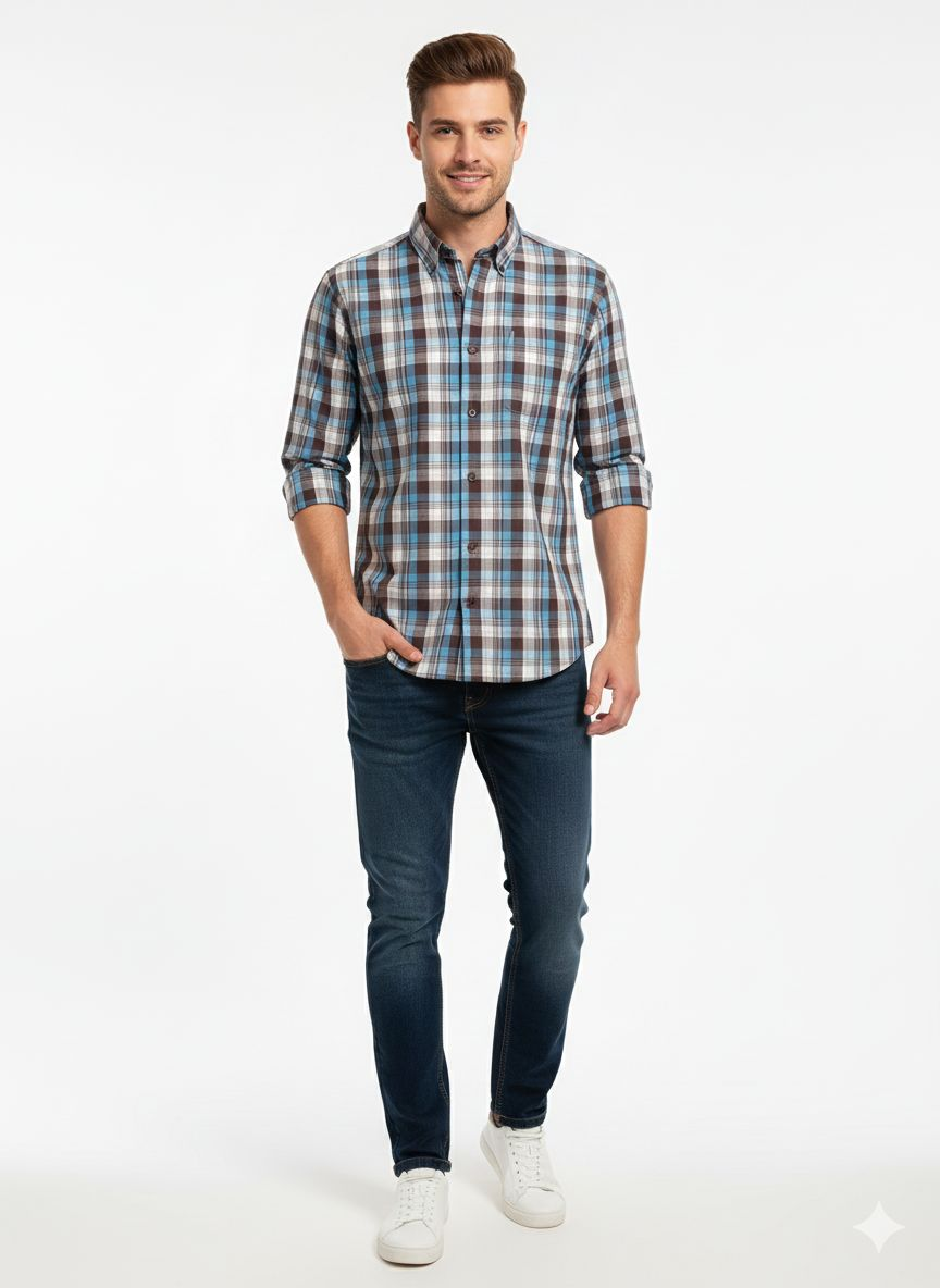 100% cotton checks Regular fit shirt